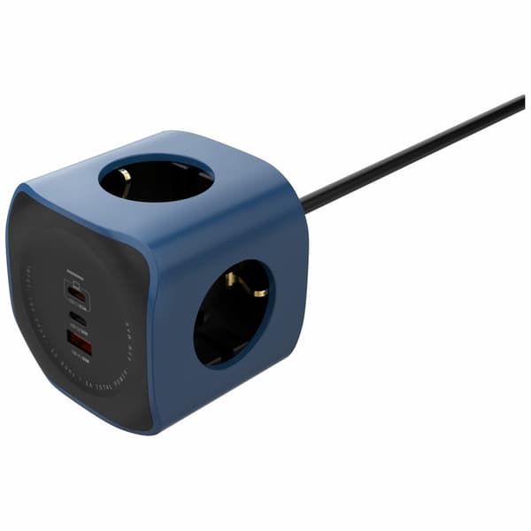 Cellline Strømstik Cube 6-i-1 2500W USB/2xUSB-C 65W Blå