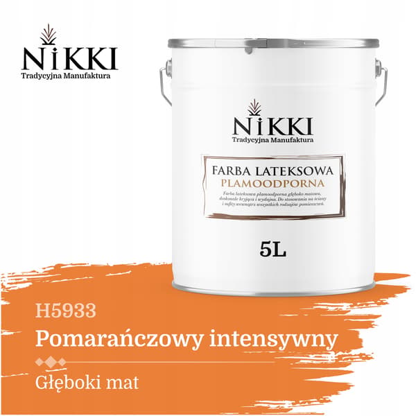 LATEXMALING PLETRESISTENT FARVE ORANGE INTENSIV H5933 5L MAT
