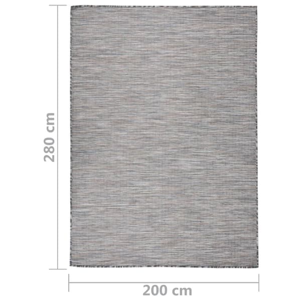 vidaXL Utomhusmatta plattvävd 200x280cm brun och blå