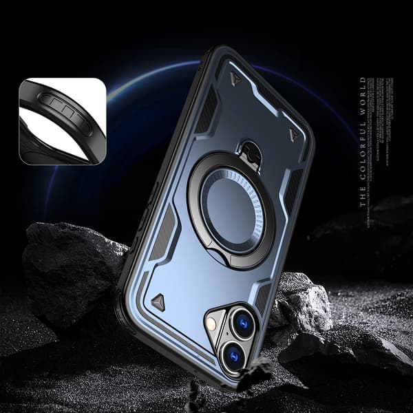 Hybrid Armor Trendy Cover med MagSafe til iPhone 16 Plus - Blå