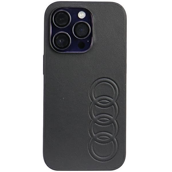 Audi kunstlæder iPhone 14 Pro 6.1 sort/sort hårdt cover AU-TPUPCIP14P-TT/D1-BK