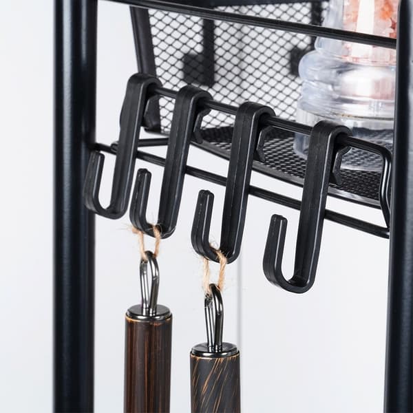 opbevaringsvogn metal sort 3-niveau
