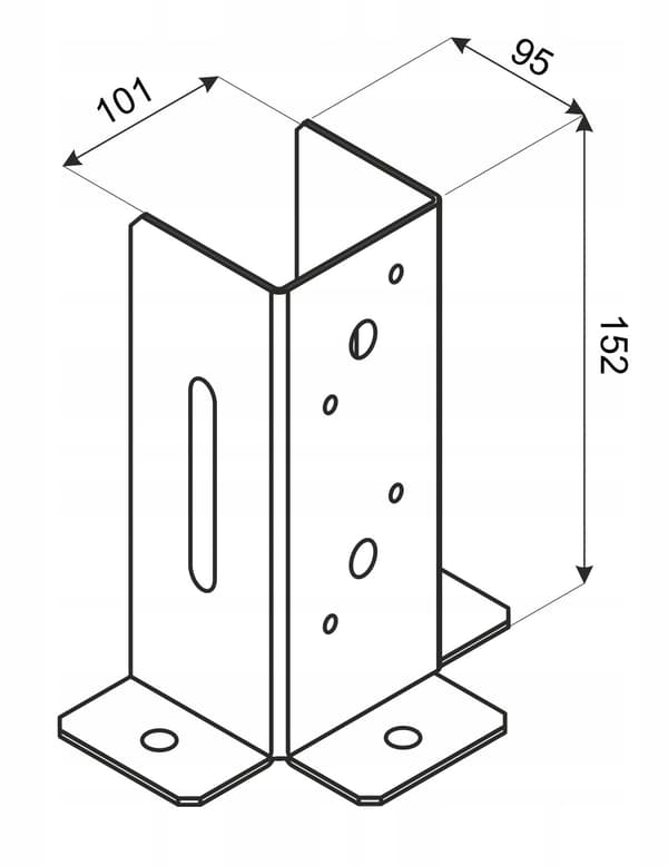 Sockel för kopplingsstolpar 101x150mm galvaniserad