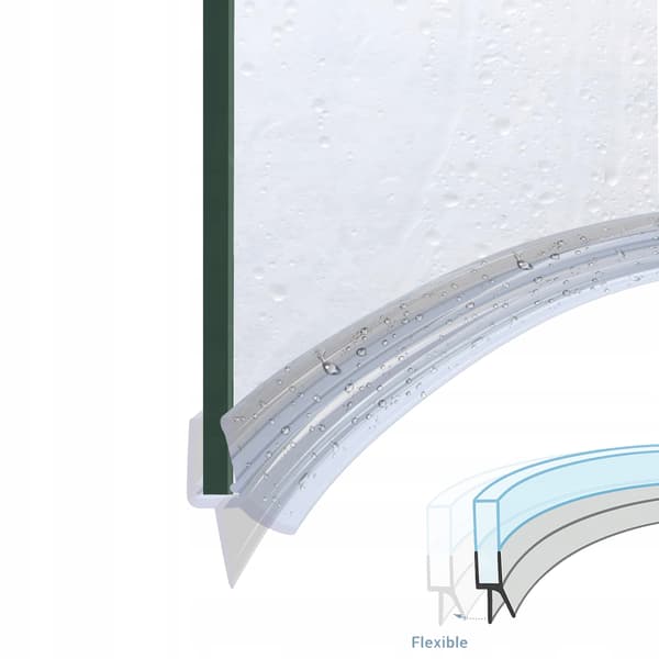 Undre packning för halvcirkulär duschkabindörr båge DK13 6mm 70cm