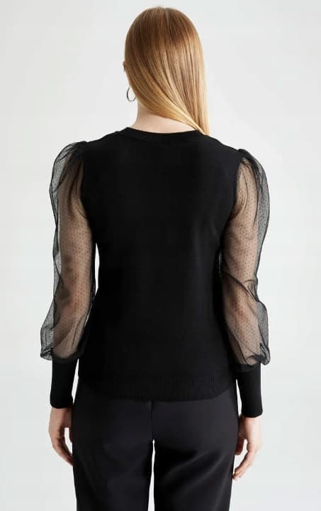 DEFACTO DAMEBLUSE SORT LANGERMET KLASSISK S 3J8G3_A* T1A