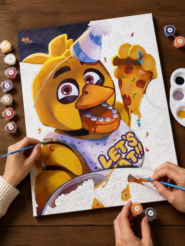 Målning med siffror med ram Chica FNAF 40x50 cm