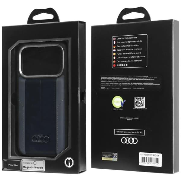Audi A6 MagSafe-etui i kunstlæder til iPhone 17 Pro - Sort