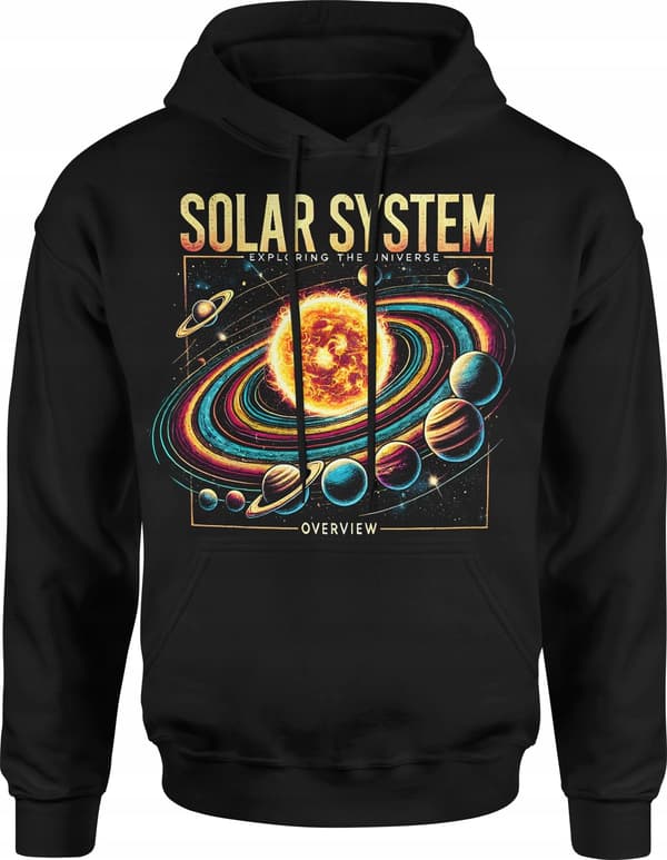 HERRESWEATSHIRT MED PRINT RUMMET SOLSYSTEM SOLSYSTEM S
