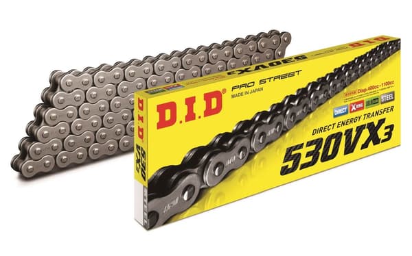 DID 50(530)VX3-108 drivkæde (108 led) X-ring (åben + nitte) (50VX3-108)