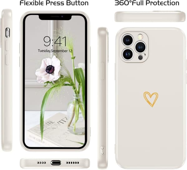 SKAL TILL IPHONE 12 PRO MAX 6,7' BEIGE SILIKONSTARK