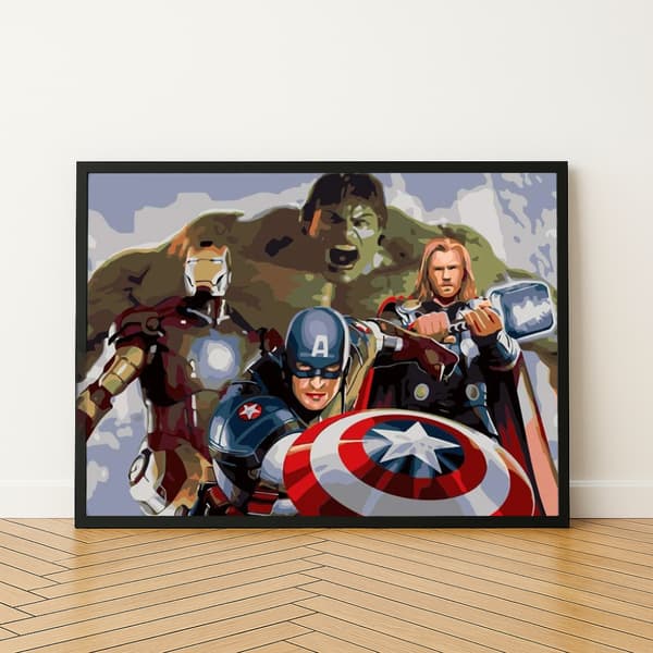MÅLNING MED SIFFROR MED RAM Tavlor för målning - Marvel 50x40 cm