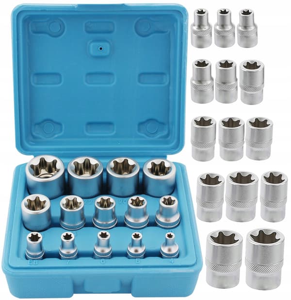 Torx-soklar E4-E24 interna 14-delars sett