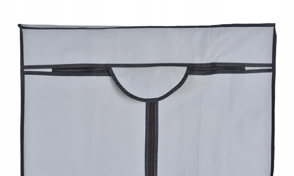 Fela tekstilgarderobe med hylde - grå