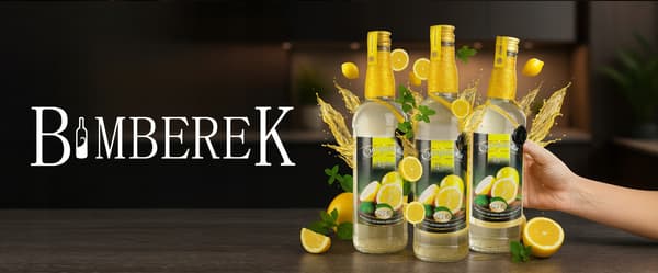 Dekorativ flaska citronvodka Monopol glasflaskor 500ml för citronvodka