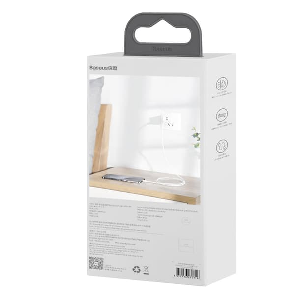 Baseus Simple Wisdom USB til Lightning-kabel, 2.4A, 1.5m (hvid) 2 stk.