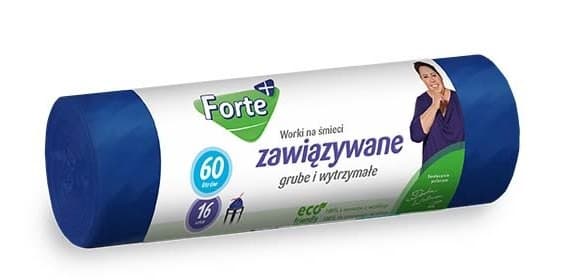 Roskapussit sidottuna 60 l 16 kpl Forte+