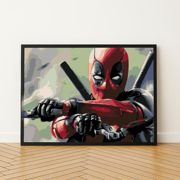 Målning med siffror med ram Deadpool Marvel 50x40 cm