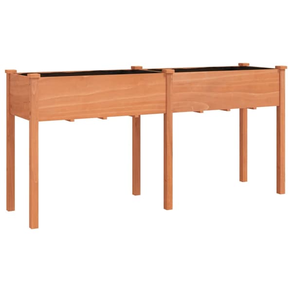 vidaXL Brunt växtställ med foder 161x45x76 cm granträ