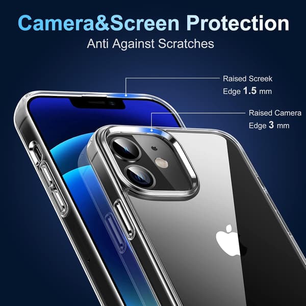 SILIKONEETUG TIL APPLE IPHONE 12/12 PRO TRANSPARENT A2172 A2341
