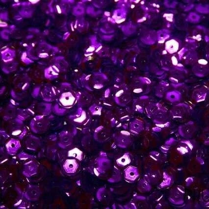 Silkkiset kuusikulmaiset paljettit, 6 mm, 100 grammaa