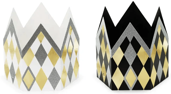 CROWNS Party Gold Black Mix 11cm 2kpl.