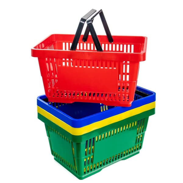 Shoppingkorg 22L gul 30x22x43cm 10-pack