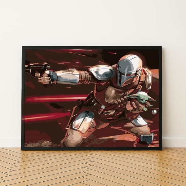 Grog målning med siffror Mandalorian 50x40 cm