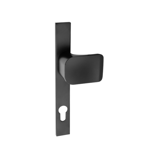 Sort udendørs lågegreb Magnat 90mm stålcylinder