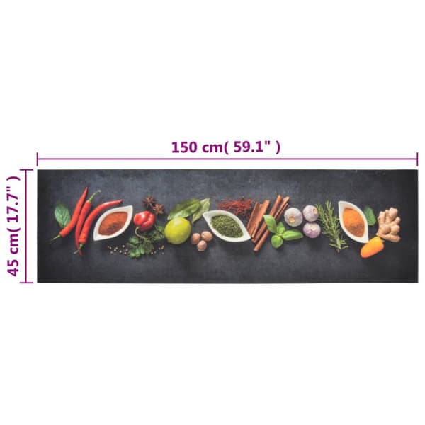 vidaXL Köksmatta med kryddmönster 45x150 cm sammet