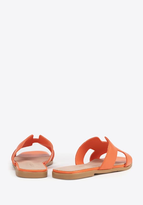 Wittchen Dam Läder H-formade Tofflor Orange Naturläder