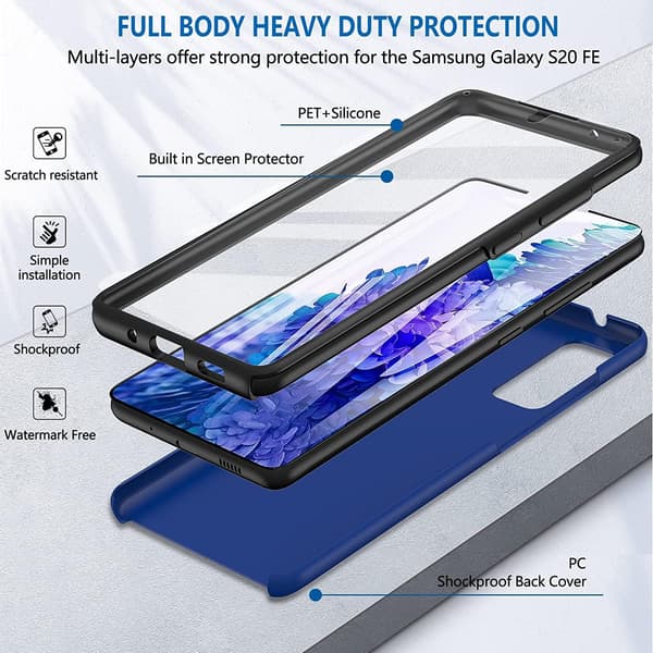 BUMPER ETUI TIL SAMSUNG GALAXY S20 FE BLÅ SORT FULD SM-G785F