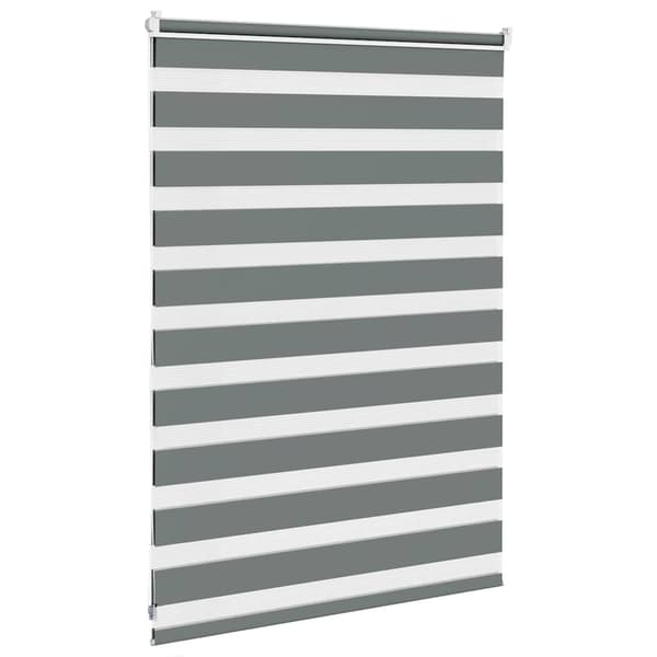 vidaXL zebra rullegardin, mørkegrå, stofbredde 90,9 cm, polyester