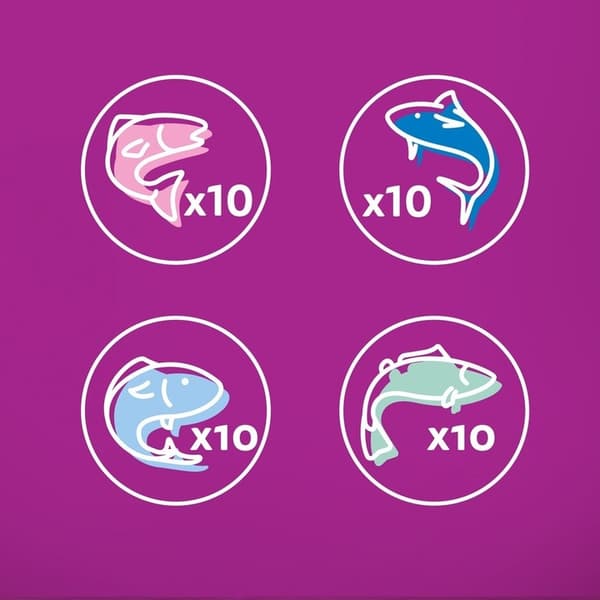 Vådfoder til katte WHISKAS Fiskedelikatesser i gelé 40x85 g