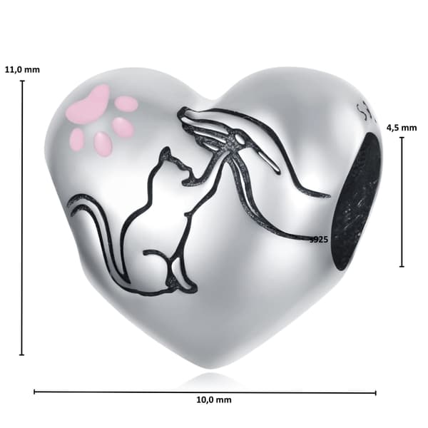 Hjärta katt människans bästa vän silverberlock 925 silver