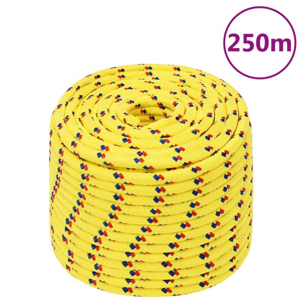 vidaXL Segelrep, Gul, 14 mm, 250 m, Polypropylen