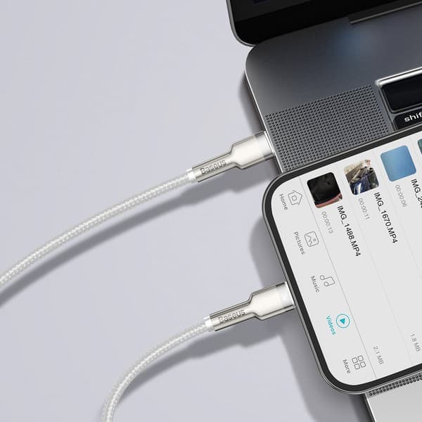Baseus Cafule USB-C till Lightning-kabel, PD, 20W, 2m (Vit)