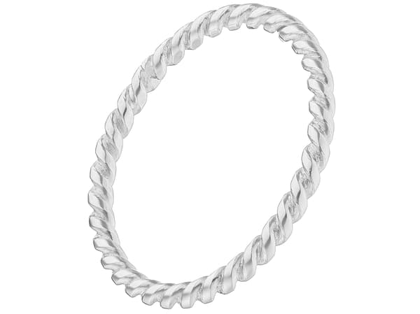 Silver Tvinnad Flätad Anti-Stress Ring Tunt Band 8