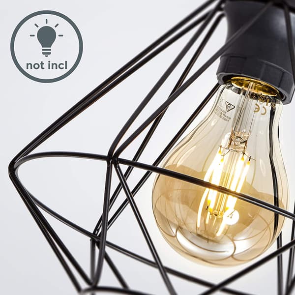 LOFT loftlampe, sort E27 burlampe - stue, køkken, soveværelse