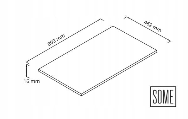 UNIVERSAL LÅS BORDPLADE 80,3X46,2 CM HVID