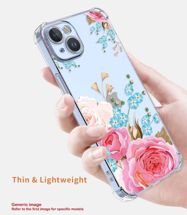 ETUI TIL XIAOMI 13 PRO TRANSPARENT FARVERIGE BLOMSTER LYSERØD BLÅ