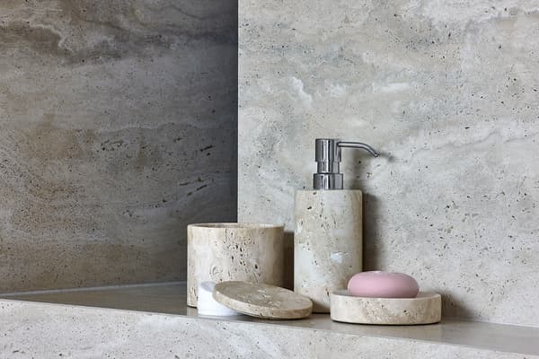 Q-BATH PREMIUM DECOR 1547 kosmetikbeholder travertin