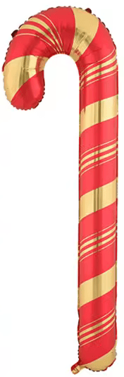 Röd polkagrisfolieboll 36x73cm