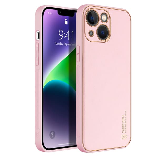 Dux Ducis Yolo iPhone 14 Plus cover elegant pink kunstlæder