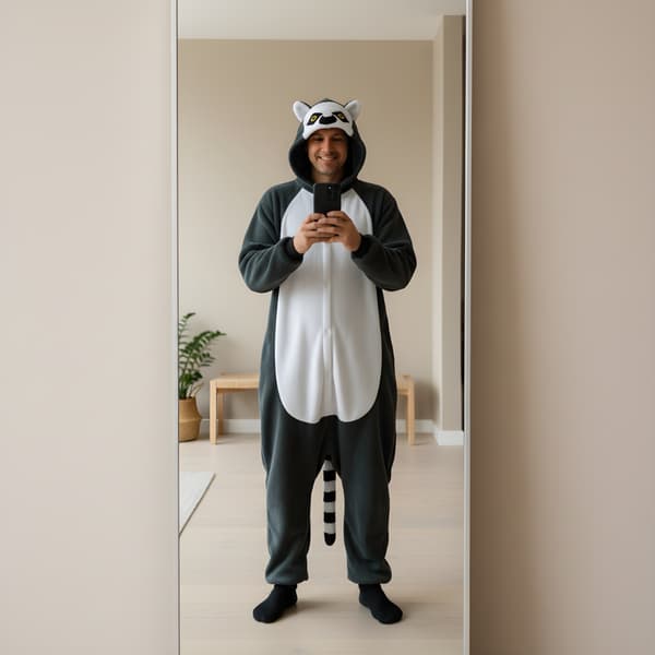 Kigurumi Pyjamasdräkt Lemur XXL 185-195cm