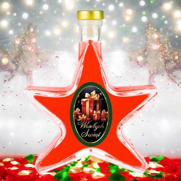 5x Presentflaska STAR 200ml + ETIKETTflaskor för likörvin