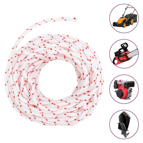 vidaXL Startrep vitt och rött Ø4 mm 10 m nylon