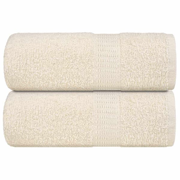 vidaXL Gästhanddukar, 2 st, Creme, 30x50 cm, 100% bomull