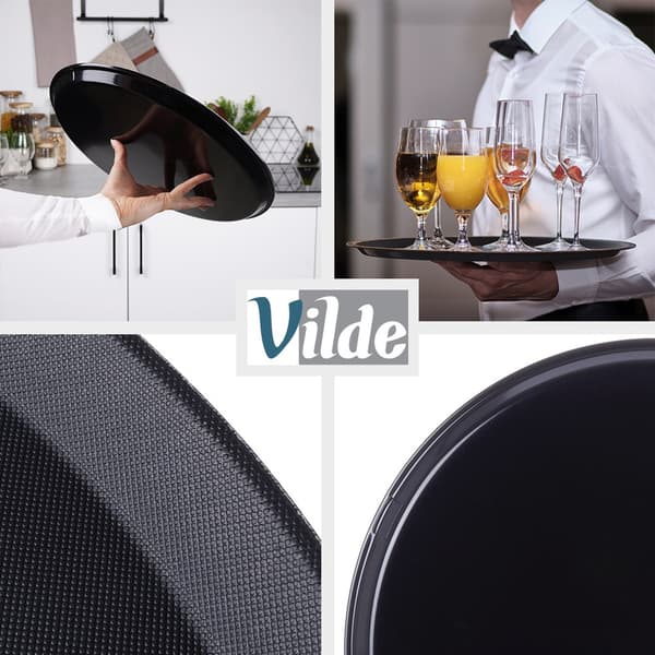 Tjenerbakke antiskrid sort 35 cm 6 stk.