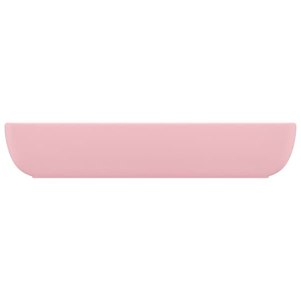 vidaXL rektangulær håndvask mat pink 71x38 cm keramik