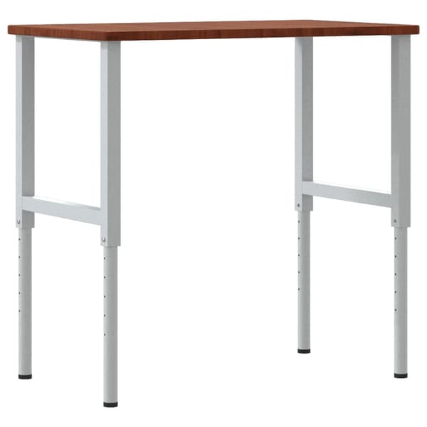 vidaXL arbejdsbord mørkebrunt 100x60x(71,5-98) cm egetræ